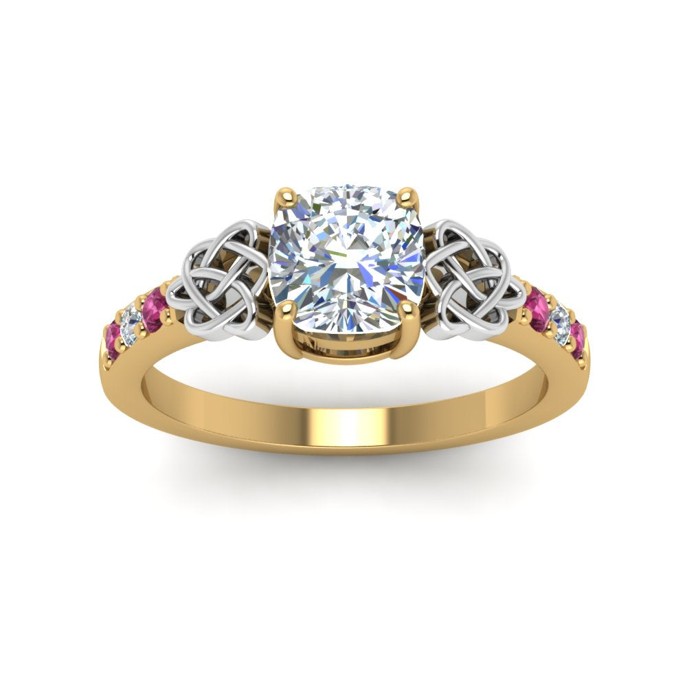cushion-cut-celtic-diamond-ring-with-pink-sapphire-in-14K-yellow-gold-FDENS2255CURGSADRPIANGLE5-NL-YG