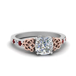 Load image into Gallery viewer, cushion-cut-celtic-diamond-ring-with-ruby-in-14K-white-gold-FDENS2255CURGRUDR-NL-WG
