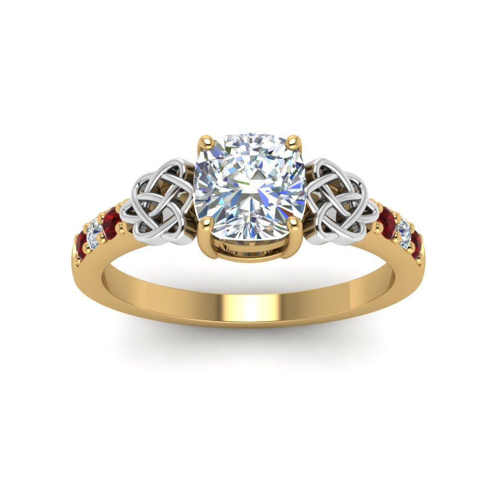 cushion-cut-celtic-diamond-ring-with-ruby-in-14K-yellow-gold-FDENS2255CURGRUDRANGLE5-NL-YG