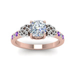 Load image into Gallery viewer, cushion-cut-celtic-diamond-ring-with-violac-topaz-in-14K-rose-gold-FDENS2255CURGVITOANGLE5-NL-RG
