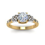 Load image into Gallery viewer, cushion-cut-celtic-ring-with-black-diamond-in-14K-yellow-gold-FDENS2255CURGBLACKANGLE5-NL-YG
