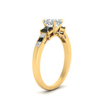 Load image into Gallery viewer, cushion-cut-channel-three-stone-diamond-engagement-ring-with-black-diamond-in-yellow-gold-FDENS205CURGBLACK-NL-YG.jpg

