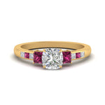 Load image into Gallery viewer, cushion-cut-channel-three-stone-diamond-engagement-ring-with-pink-sapphire-in-yellow-gold-FDENS205CURGSADRPI-NL-YG.jpg
