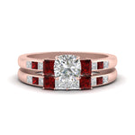Load image into Gallery viewer, cushion-cut-channel-three-stone-diamond-engagement-ring-with-ruby-in-rose-gold-FDENS205CUGRUDR-NL-RG.jpg