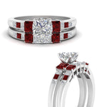 Load image into Gallery viewer, cushion-cut-channel-three-stone-diamond-engagement-ring-with-ruby-in-white-gold-FDENS205CUGRUDR-NL-WG.jpg