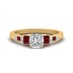 Load image into Gallery viewer, cushion-cut-channel-three-stone-diamond-engagement-ring-with-ruby-in-yellow-gold-FDENS205CURGRUDR-NL-YG.jpg
