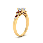 Load image into Gallery viewer, cushion-cut-channel-three-stone-diamond-engagement-ring-with-ruby-in-yellow-gold-FDENS205CURGRUDR-NL-YG.jpg
