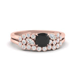 Load image into Gallery viewer, cushion-cut-cluster-black-diamond-wedding-ring-set-in-rose-gold-FDENS3110CUGBLACK-NL-RG.jpg
