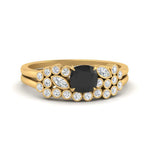 Load image into Gallery viewer, cushion-cut-cluster-black-diamond-wedding-ring-set-in-yellow-gold-FDENS3110CUGBLACK-NL-YG.jpg