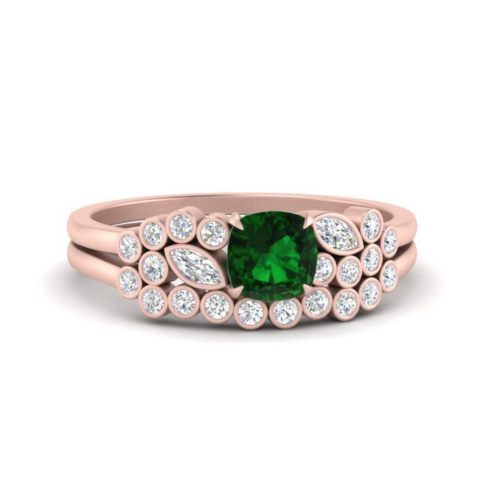 cushion-cut-cluster-emerald-wedding-ring-set-in-rose-gold-FDENS3110CUGEMGR-NL-RG.jpg