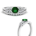 Load image into Gallery viewer, cushion-cut-cluster-emerald-wedding-ring-set-in-white-gold-FDENS3110CUGEMGR-NL-WG.jpg