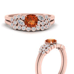 Load image into Gallery viewer, cushion-cut-cluster-orange-sapphire-wedding-ring-set-in-rose-gold-FDENS3110CUGSAOR-NL-RG.jpg