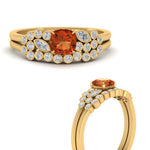 Load image into Gallery viewer, cushion-cut-cluster-orange-sapphire-wedding-ring-set-in-yellow-gold-FDENS3110CUGSAOR-NL-YG.jpg