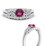 Load image into Gallery viewer, cushion-cut-cluster-pink-sapphire-wedding-ring-set-in-white-gold-FDENS3110CUGSADRPI-NL-WG.jpg