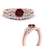 Load image into Gallery viewer, cushion-cut-cluster-ruby-wedding-ring-set-in-rose-gold-FDENS3110CUGRUDR-NL-RG.jpg