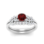 Load image into Gallery viewer, cushion-cut-cluster-ruby-wedding-ring-set-in-white-gold-FDENS3110CUGRUDR-NL-WG.jpg