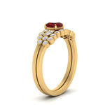 Load image into Gallery viewer, cushion-cut-cluster-ruby-wedding-ring-set-in-yellow-gold-FDENS3110CUGRUDR-NL-YG.jpg