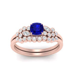 Load image into Gallery viewer, cushion-cut-cluster-sapphire-wedding-ring-set-in-rose-gold-FDENS3110CUGSABL-NL-RG.jpg