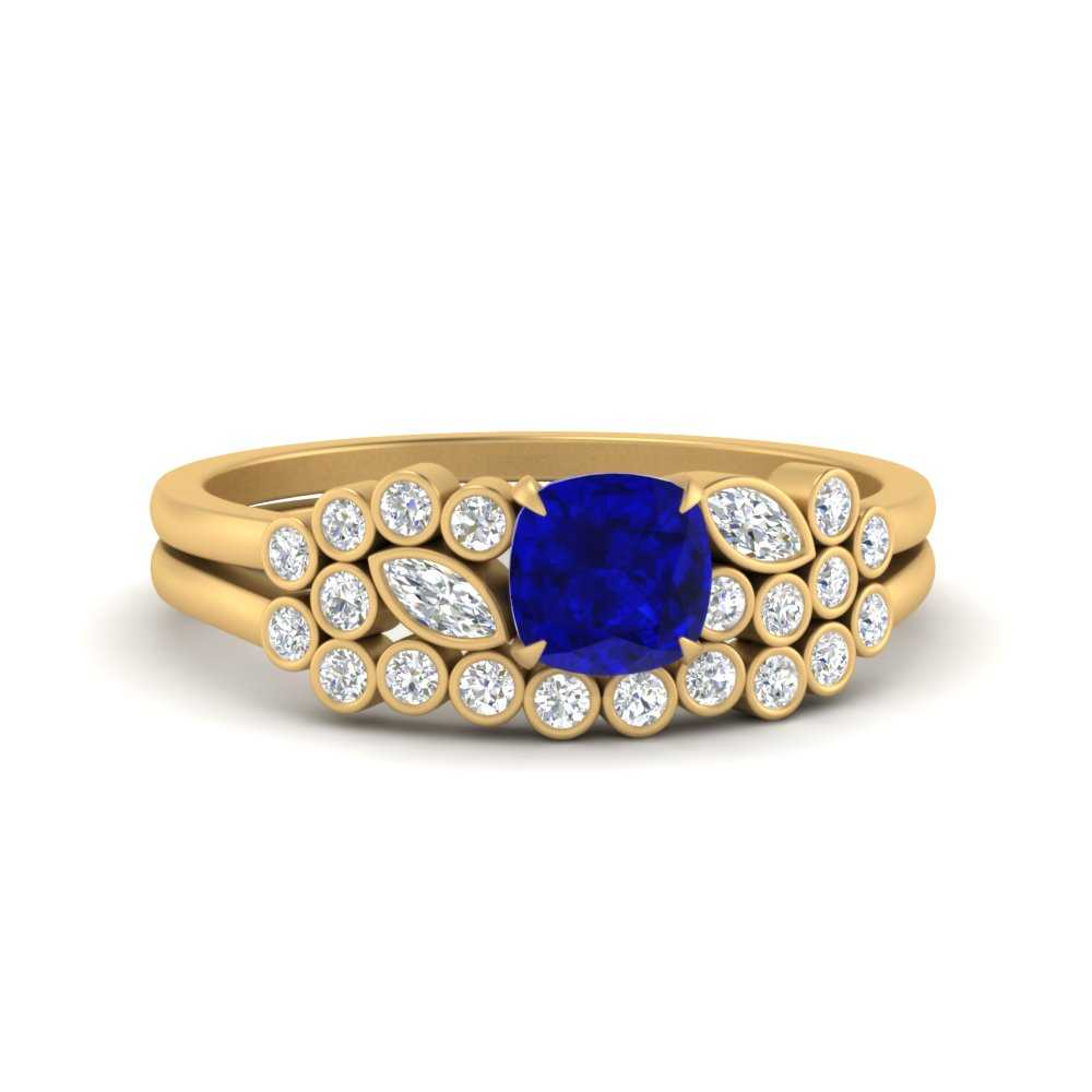 cushion-cut-cluster-sapphire-wedding-ring-set-in-yellow-gold-FDENS3110CUGSABL-NL-YG.jpg