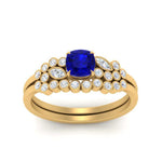 Load image into Gallery viewer, cushion-cut-cluster-sapphire-wedding-ring-set-in-yellow-gold-FDENS3110CUGSABL-NL-YG.jpg