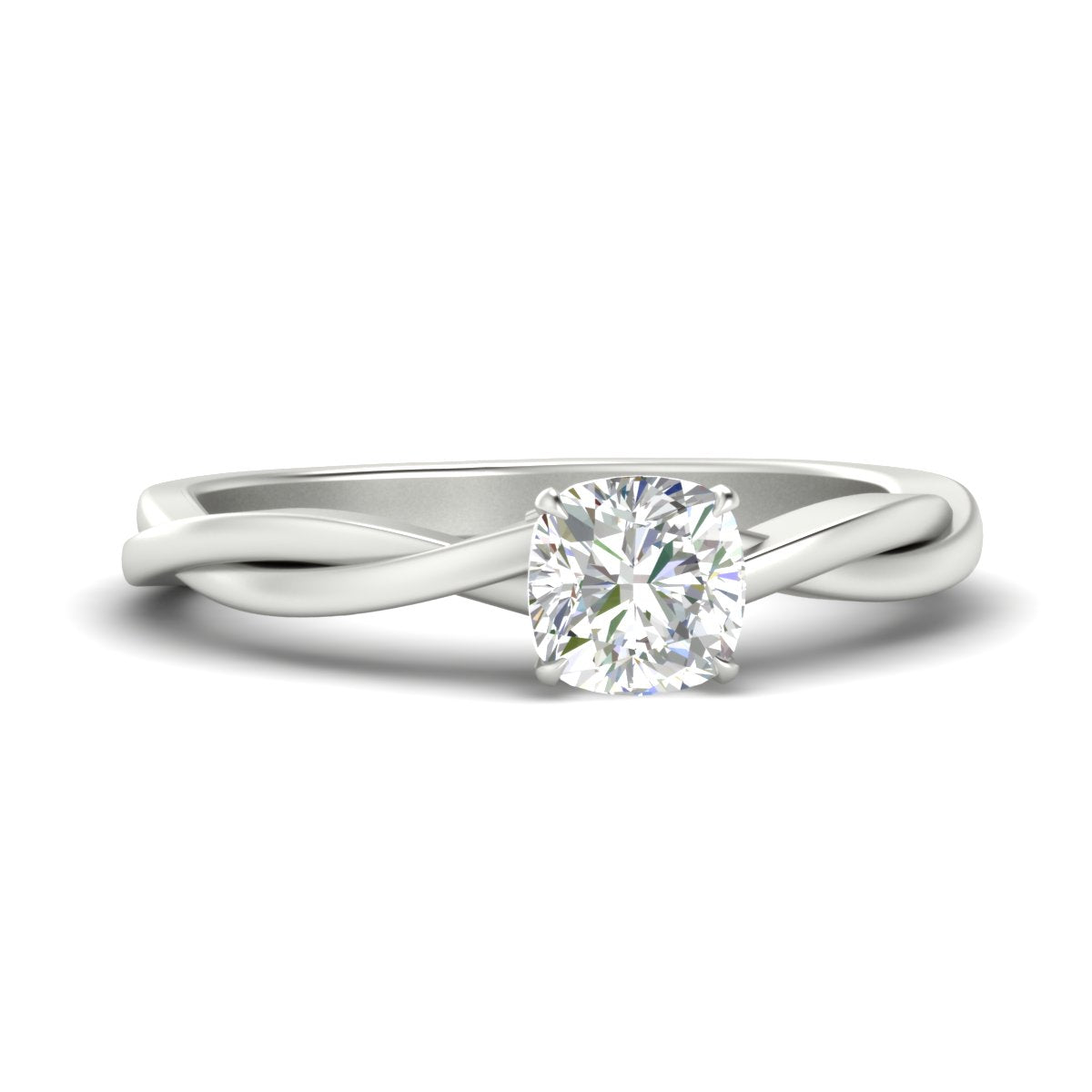 Braided Single Stone Engagement Ring