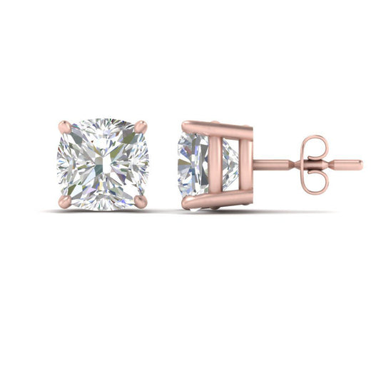 Cushion Diamond Basket Stud Earring
