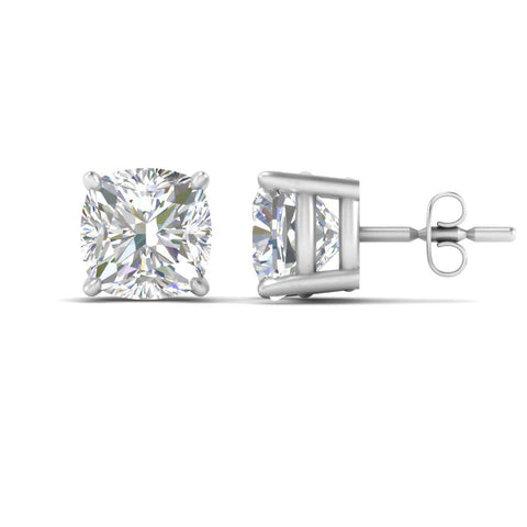 Cushion Diamond Basket Stud Earring