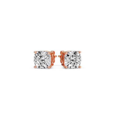 Cushion Diamond Basket Stud Earring