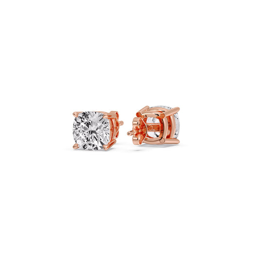 Cushion Diamond Basket Stud Earring