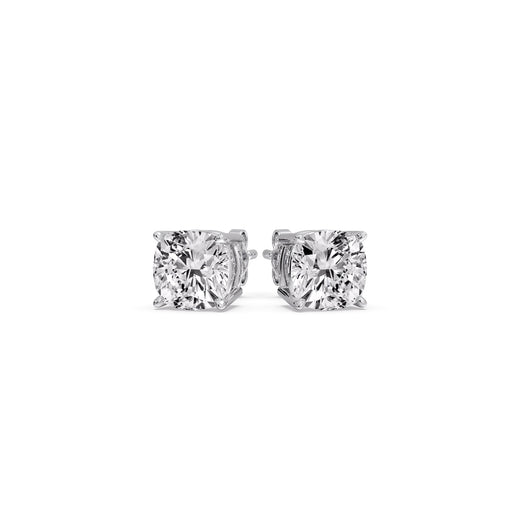Cushion Diamond Basket Stud Earring