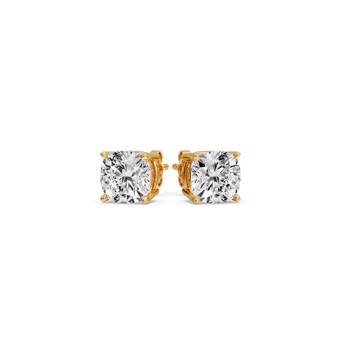 Cushion Diamond Basket Stud Earring