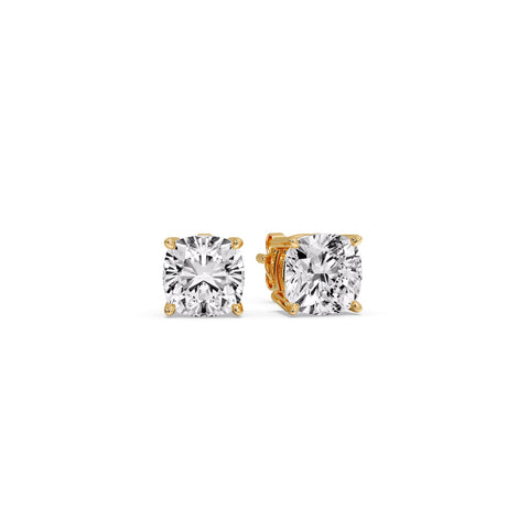 Cushion Diamond Basket Stud Earring
