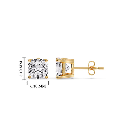 Cushion Diamond Basket Stud Earring