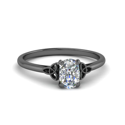 Cushion Cut Celtic Solitaire Engagement Ring