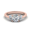 Load image into Gallery viewer, Classic 3 Stone Half Moon Wedding Engagement Ring