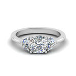 Load image into Gallery viewer, Classic 3 Stone Half Moon Wedding Engagement Ring

