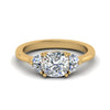 Load image into Gallery viewer, Classic 3 Stone Half Moon Wedding Engagement Ring