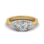 Load image into Gallery viewer, Classic 3 Stone Half Moon Wedding Engagement Ring
