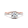 Load image into Gallery viewer, cushion-cut-diamond-halo-petite-engagement-ring-in-rose-gold-FD8523CURANGLE3-NL-RG