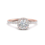 Load image into Gallery viewer, cushion-cut-diamond-halo-petite-engagement-ring-in-rose-gold-FD8523CURANGLE3-NL-RG
