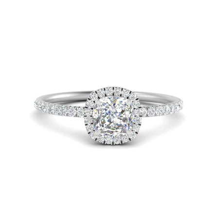 Lab Grown Cushion Diamond Halo Engagement Ring