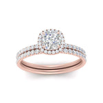 Load image into Gallery viewer, cushion-cut-diamond-halo-wedding-ring-set-in-rose-gold-FD8523CU-NL-RG
