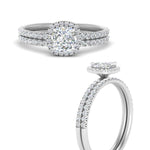 Load image into Gallery viewer, cushion-cut-diamond-halo-wedding-ring-set-in-white-gold-FD8523CU-NL-WG

