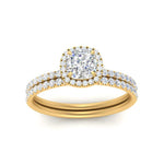 Load image into Gallery viewer, cushion-cut-diamond-halo-wedding-ring-set-in-yellow-gold-FD8523CU-NL-YG
