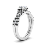 Load image into Gallery viewer, cushion-cut-diamond-twisted-floral-prong-black-diamond-wedding-set-white-gold-FD10257CUGBLACK-ANGLE2-NL-WG_a751affe-2500-4078-9726-b46be0c6c83d?v=1756360108