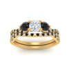 Load image into Gallery viewer, cushion-cut-diamond-twisted-floral-prong-black-diamond-wedding-set-yellow-gold-FD10257CUGBLACK-ANGLE5-NL-YG?v=1756359958