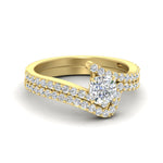 Load image into Gallery viewer, cushion-cut-diamond-wedding-ring-set-in-FDENS3007CU-NL-YG
