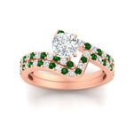 Load image into Gallery viewer, cushion-cut-diamond-wedding-ring-set-with-emerald-in-FDENS3007CUGEMGR-NL-RG
