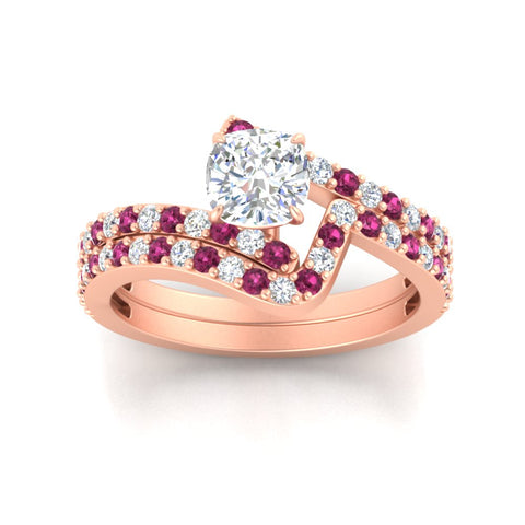 cushion-cut-diamond-wedding-ring-set-with-pink-sapphire-in-FDENS3007CUGSADRPI-NL-RG