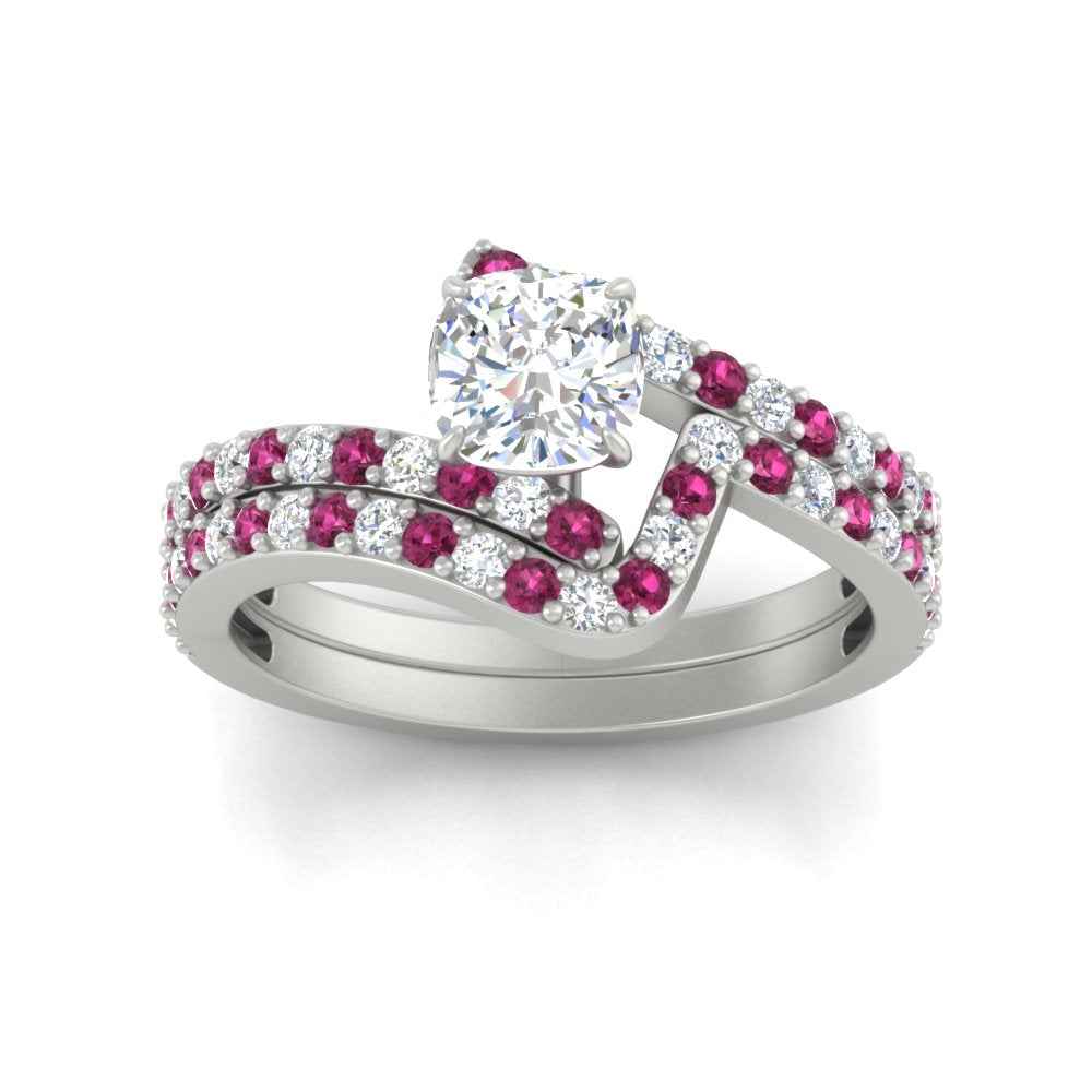 cushion-cut-diamond-wedding-ring-set-with-pink-sapphire-in-FDENS3007CUGSADRPI-NL-WG